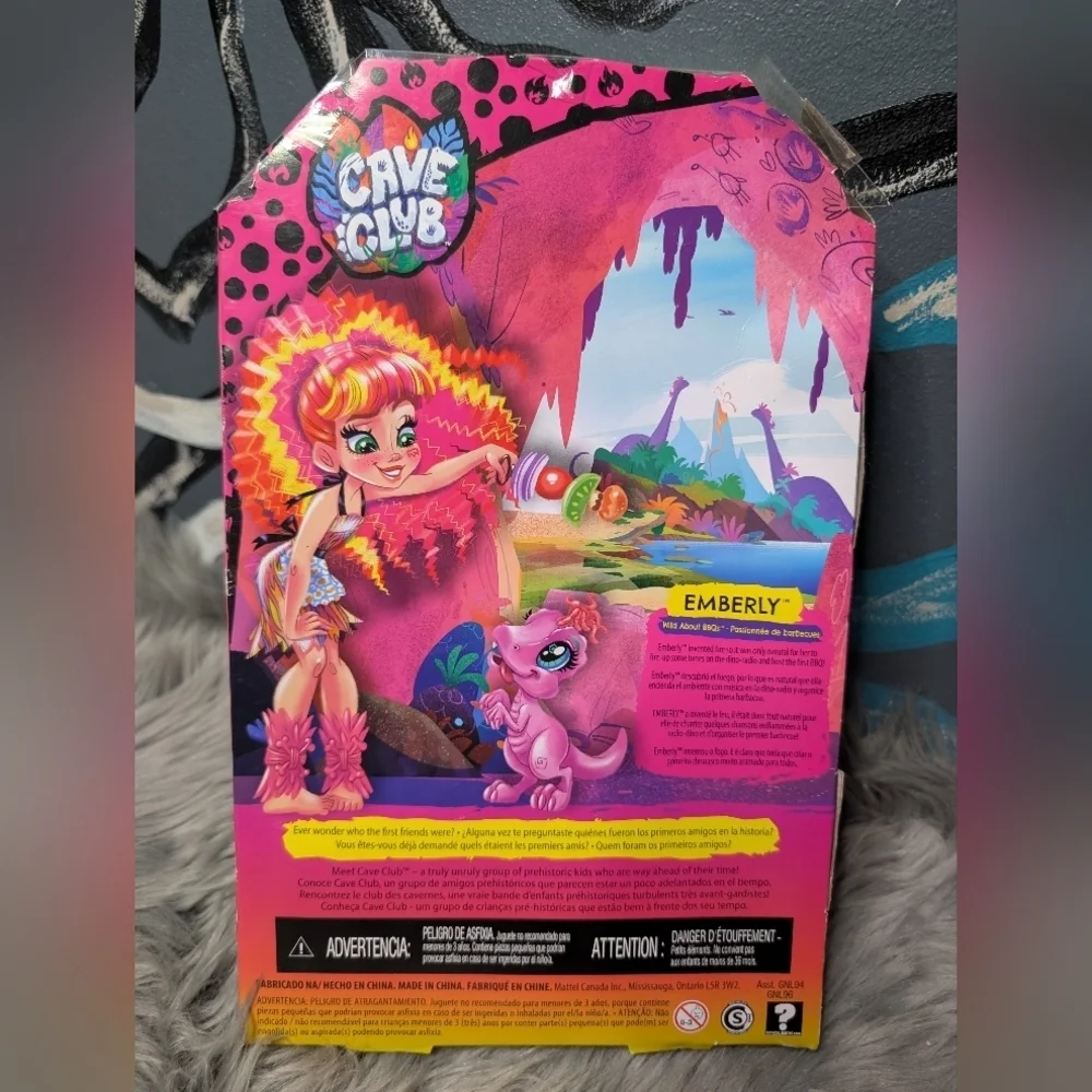 Cave Club Doll Emberly with BBQ Adventure Playset